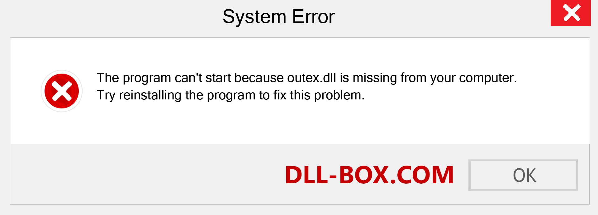  outex.dll file is missing?. Download for Windows 7, 8, 10 - Fix  outex dll Missing Error on Windows, photos, images